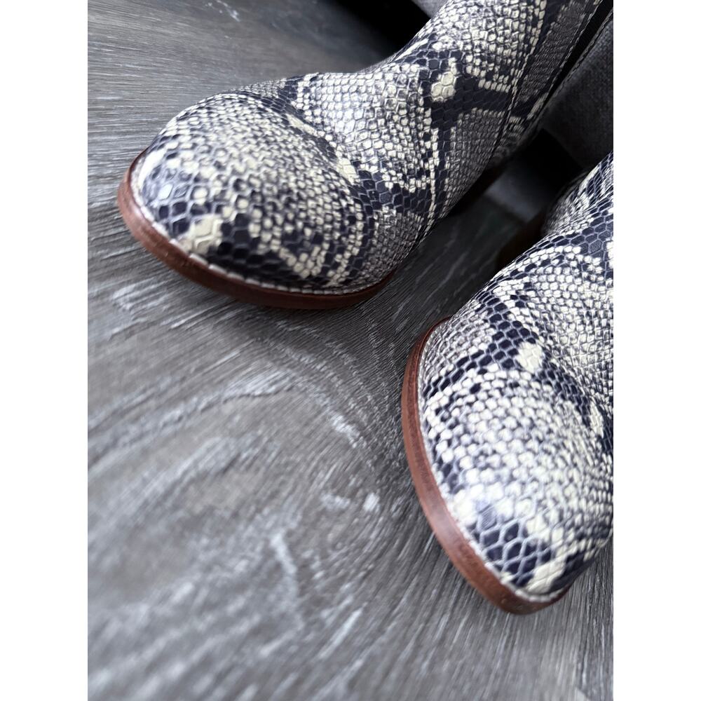 MADWELL black white snake embossed leather heeled Carina booties boots shoes - Picture 6 of 12